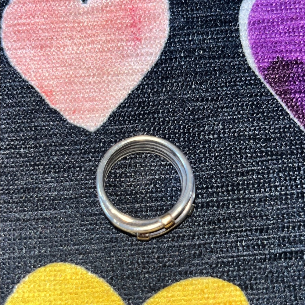 Pandora Elegant Sterling Silver and Gold Women's Ring - Picture 5 of 7
